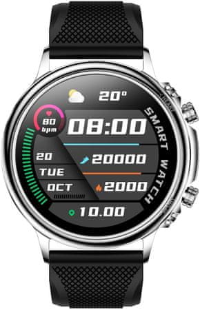 Carneo Prime Slim okosóra smartwatch gyönyörű design cserélhető szíj Bluetooth 4.2 technológia 7 sport üzemmód pulzusszám kalória lépésszámláló távolságmérő alvásmérő mozgásérzékelő  zene lejátszás fényképek készítése az órával csak 9 mm vékony lost funkció ip67 borítás víz- és izzadságálló body battery kardio index alvás monitorozás SpO2 vérnyomásmérés edzett üveg elegáns okosóra nagy teljesítményű óra hosszú akkumulátor élettartama
