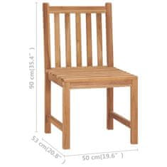 Greatstore 2 db tömör tíkfa kerti szék párnával