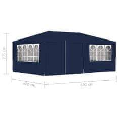 Greatstore kék rendezvénysátor oldalfalakkal 4 x 6 m 90 g/m²