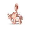 Rózsaszín aranyozott elefánt medál Storie RZLE004