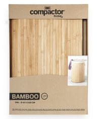 Compactor Bambusz szennyeskosár Bamboo fedővel - kerek, natúr, 40 x 60 cm