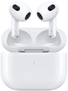 modern fülhallgató apple airpods 3 generációs Bluetooth kapcsolat automatikus párosítás az almás készülékekkel érintésvezérlés víz- és izzadságálló gyönyörű hangzás