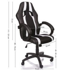 Tresko irodai szék Racing RS025 fekete - fehér