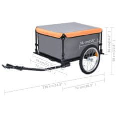 shumee szürke-narancssárga kerékpár-utánfutó 65 kg