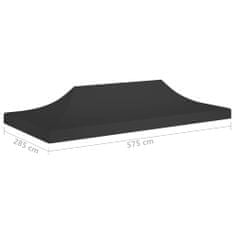 Greatstore fekete tető partisátorhoz 6 x 3 m 270 g/m²