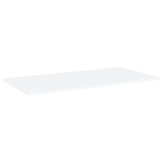 shumee 4 db fehér forgácslap könyvespolc lap 80 x 20 x 1,5 cm