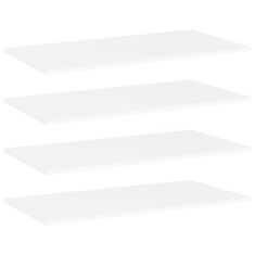 shumee 4 db fehér forgácslap könyvespolc lap 80 x 40 x 1,5 cm