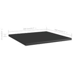 Greatstore 4 db magasfényű fekete forgácslap könyvespolc 40 x 40 x 1,5 cm