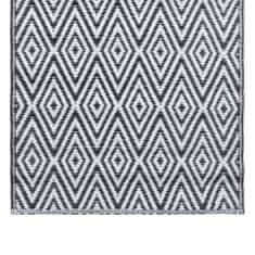 Vidaxl fekete-fehér PP kültéri szőnyeg 80 x 150 cm 310428