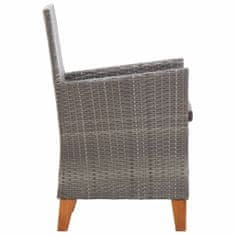 shumee 2 db szürke polyrattan kerti szék párnával