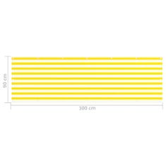 Greatstore sárga-fehér HDPE erkélytakaró 90 x 300 cm