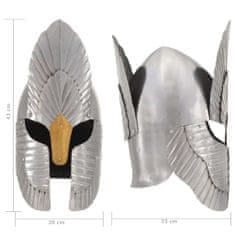 Greatstore ezüstszínű középkori lovagi fantázia acélsisak LARP másolat