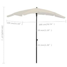 Greatstore homokszínű napernyő rúddal 200 x 130 cm