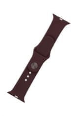 FIXED Szilikon szíjkészlet Silicone Strap az Apple Watch 42/44/45 mm-es órájához, kakaó FIXSST-434-CO