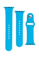 FIXED Szilikon szíjkészlet Silicone Strap az Apple Watch 42/44/45 mm-es órájához, kék FIXSST-434-DEBL