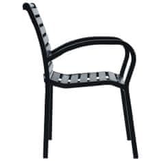 shumee 2 darab fekete acél és WPC kerti szék