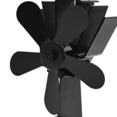 shumee fekete hővel meghajtott ötlapátos kandalló ventilátor 