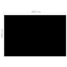 Greatstore fekete, négyszögletes PE medencetakaró 600 x 400 cm
