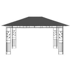 shumee antracitszürke pavilon szúnyoghálóval 4 x 3 x 2,73 m 180 g/m²