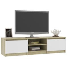 shumee fehér-sonoma színű forgácslap TV-szekrény 140 x 40 x 35,5 cm