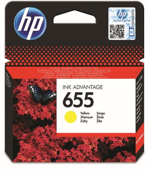 HP 655 tintapatron, Sárga (CZ112AE)