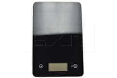 PARFORINTER Üveg konyhai digitális mérleg EH (23x15cm) 5kg-ig, fekete színben