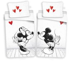 Jerry Fabrics JERRY FABRICS Vászon Mickey és Minnie love 02 Pamut, 140/200, 70/90 cm