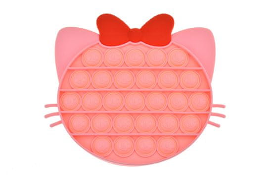 PARFORINTER Anti-stressz játék Fidget Pop It, Kitty Kitty, rózsaszín