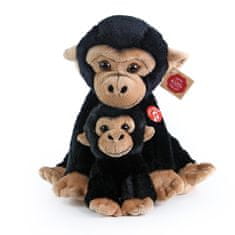 PARFORINTER Plüss majom a babával, hanggal, 27 cm, 27 cm