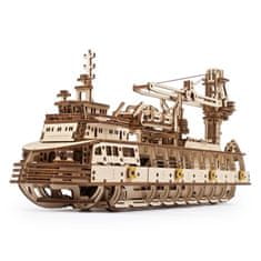UGEARS 3D fából készült mechanikus puzzle kutatóhajó