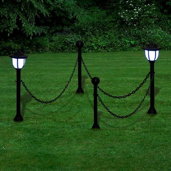 shumee Lánc Kerítés kültéri lámpával 2 LED Lámpa Két Pózna