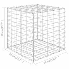 shumee kocka alakú acélhuzal gabion magaságyás 50 x 50 x 50 cm