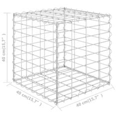 shumee kocka alakú acélhuzal gabion magaságyás 40 x 40 x 40 cm