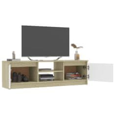 shumee fehér és sonoma színű forgácslap TV-szekrény 120 x 30 x 35,5 cm