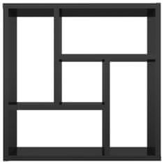 Greatstore magasfényű fekete forgácslap fali polc 45,1 x 16 x 45,1 cm