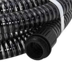 Vidaxl fekete PVC szívótömlő sárgaréz csatlakozókkal 1,1" 20 m 151067