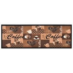 shumee barna kávémintás mosható konyhai szőnyeg 45 x 150 cm