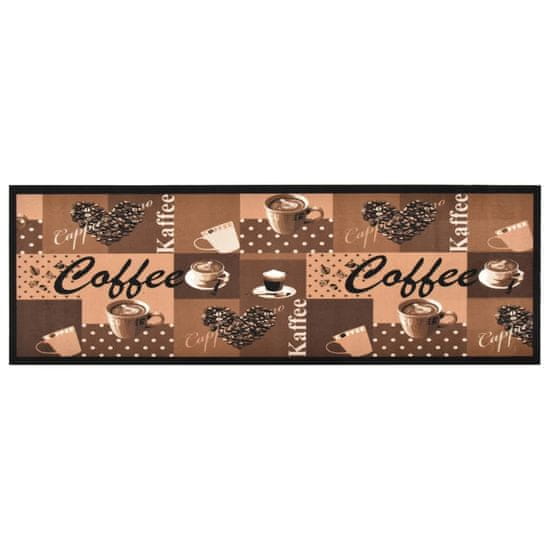 Greatstore barna kávémintás mosható konyhai szőnyeg 45 x 150 cm