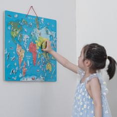Viga 2in1 Montessori oktatási tábla mágneses világtérképpel