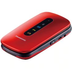PANASONIC KX-TU456EXRE Dual SIM kártyafüggetlen mobiltelefon idősek számára összecsukható kivitel színes kijelző vörös