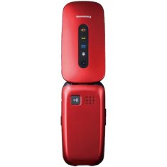 PANASONIC KX-TU456EXRE Dual SIM kártyafüggetlen mobiltelefon idősek számára összecsukható kivitel színes kijelző vörös
