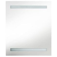 shumee fényes fehér LED-es tükrös fürdőszobaszekrény 50 x 14 x 60 cm