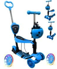 R-Sport Gyermek háromkerekű roller JR Kék 5 az 1-ben LED kerekekkel