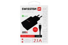 SWISSTEN Smart IC hálózati adapter, 2x USB, 2.1 A, Apple Lightning