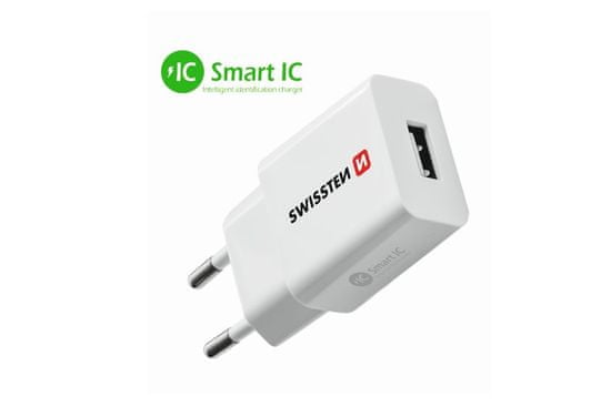 SWISSTEN Smart IC hálózati adapter, 1x USB, 2,1 A, fehér