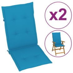 shumee 2 db kék párna kerti székhez 120 x 50 x 3 cm