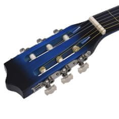 shumee kék 3/4-es klasszikus gitár és tok kezdőknek 36"
