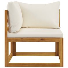 shumee 3057656 6 Piece Garden Lounge Set with Cushion Cream Solid Acacia Wood (311853+311857+311859)