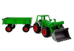 Lean-toys Traktoros rakodógép farmer pótkocsival Zöld 8817 Polesie