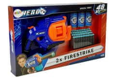 Lean-toys Habpatronos pisztoly 48 darab forgó tár kék és narancssárga színben